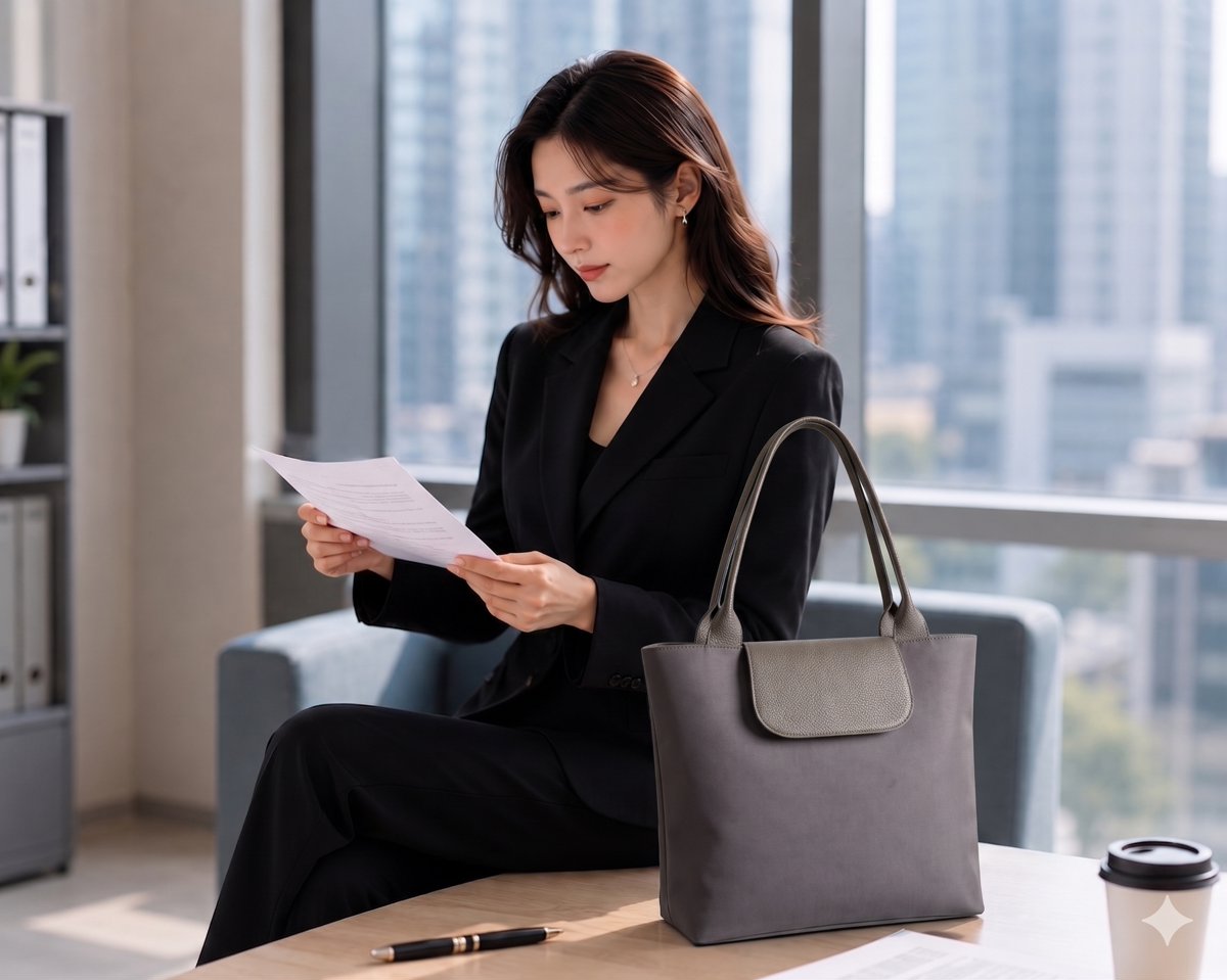 LAYRICH 女用通勤托特包，適合咖啡店工作、日常上班與輕便外出使用