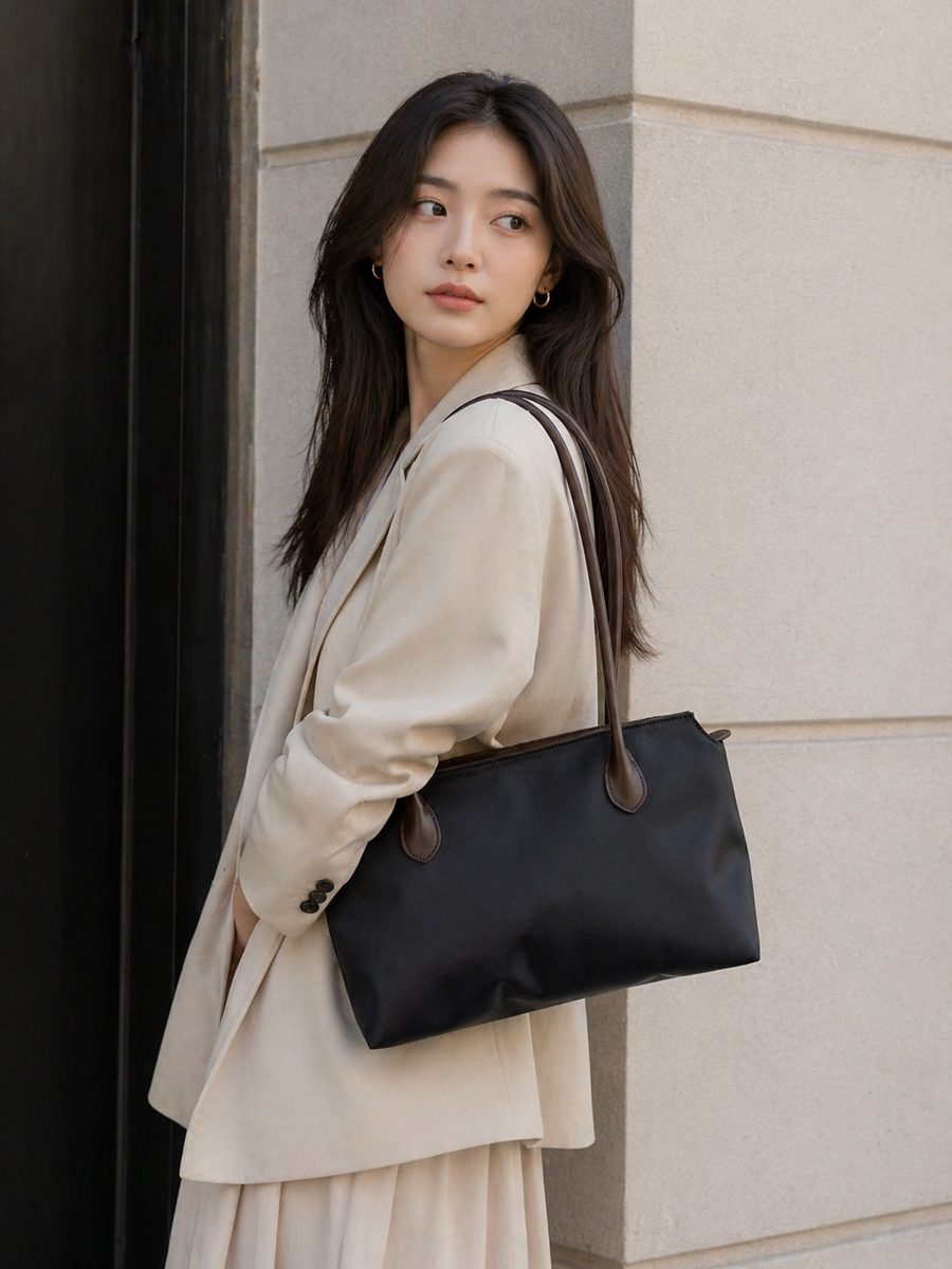 LAYRICH Stillway 黑棕色肩背包，適合台灣女生外出、咖啡廳、約會與日常通勤。