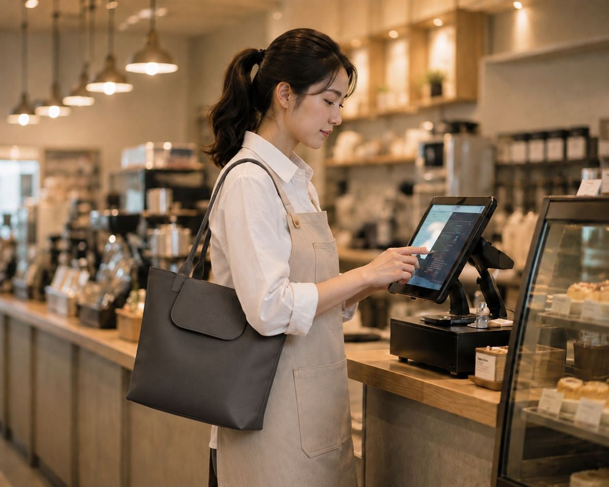 LAYRICH 女用通勤托特包，適合咖啡店工作、日常上班與輕便外出使用
